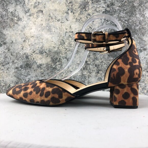 CAbi Women's Size 8M Kiki Brown Leopard Print Ankle Strap Block Heel Sandals - Picture 5 of 12